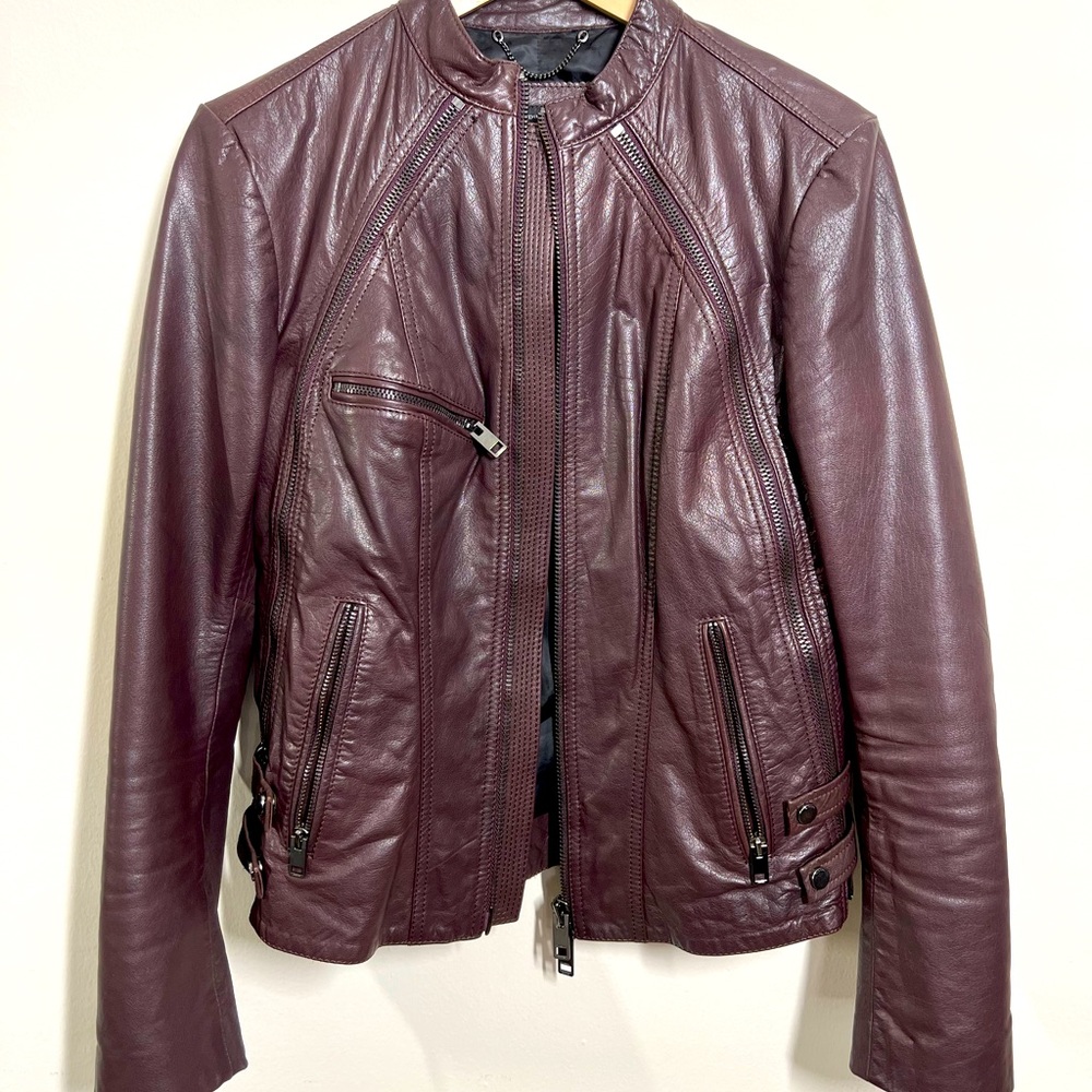 Diesel burgundy lather jacket